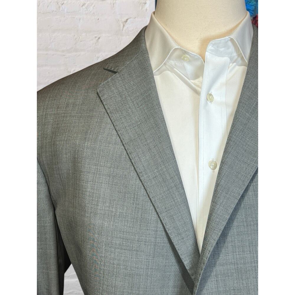 J Hilburn Custom 48-49S Gray Blue Undertones Finely Woven Blazer Short Arms - Picture 5 of 16